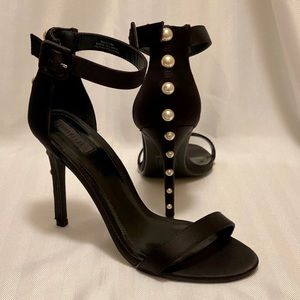 Black Satin Heels